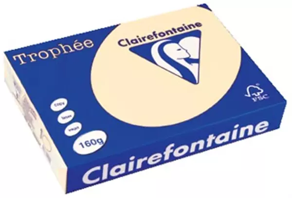 Een Clairefontaine Trophée Pastel, gekleurd papier, A4, 160 g, 250 vel, crème koop je bij ShopXPress