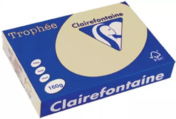 Een Clairefontaine Trophée Pastel, gekleurd papier, A4, 160 g, 250 vel, gems koop je bij ShopXPress