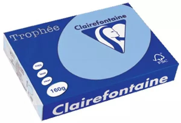 Een Clairefontaine Trophée Pastel, gekleurd papier, A4, 160 g, 250 vel, helblauw koop je bij ShopXPress