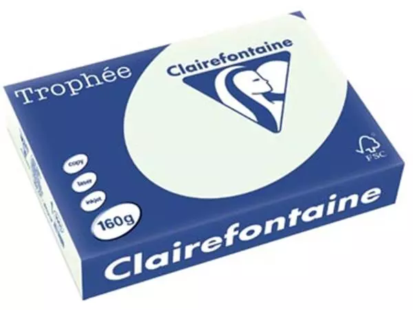 Een Clairefontaine Trophée Pastel, gekleurd papier, A4, 160 g, 250 vel, lichtgroen koop je bij ShopXPress