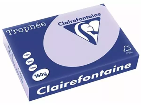 Een Clairefontaine Trophée Pastel, gekleurd papier, A4, 160 g, 250 vel, lila koop je bij ShopXPress