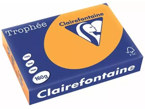 Een Clairefontaine Trophée Pastel, gekleurd papier, A4, 160 g, 250 vel, oranje koop je bij ShopXPress