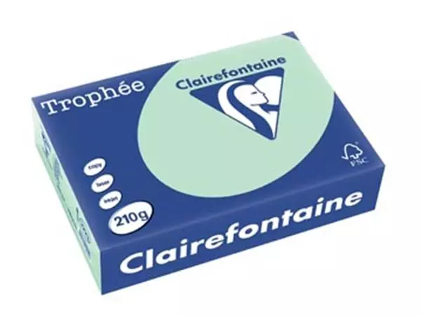 Een Clairefontaine Trophée Pastel, gekleurd papier, A4, 210 g, 250 vel, groen koop je bij ShopXPress
