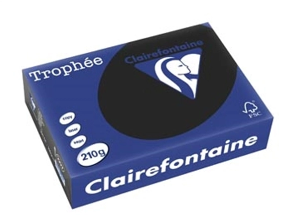 Een Clairefontaine Trophée Pastel, gekleurd papier, A4, 210 g, 250 vel, zwart koop je bij ShopXPress