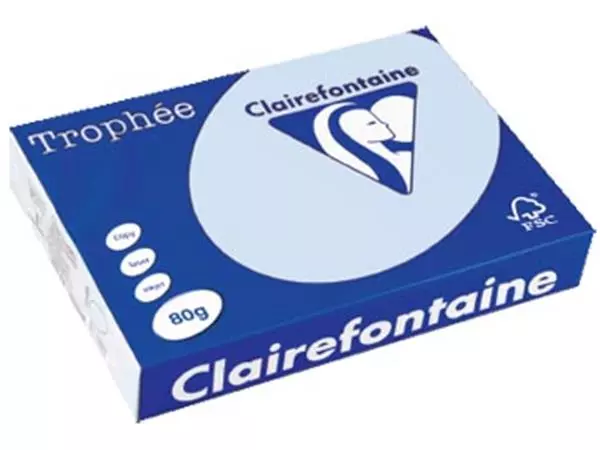 Een Clairefontaine Trophée gekleurd papier, A4, 80 g, 500 vel, azuurblauw koop je bij ShopXPress