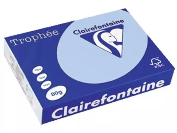 Een Clairefontaine Trophée gekleurd papier, A4, 80 g, 500 vel, blauw koop je bij ShopXPress