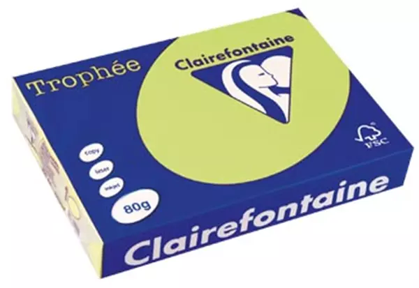 Een Clairefontaine Trophée gekleurd papier, A4, 80 g, 500 vel, golfgroen koop je bij ShopXPress