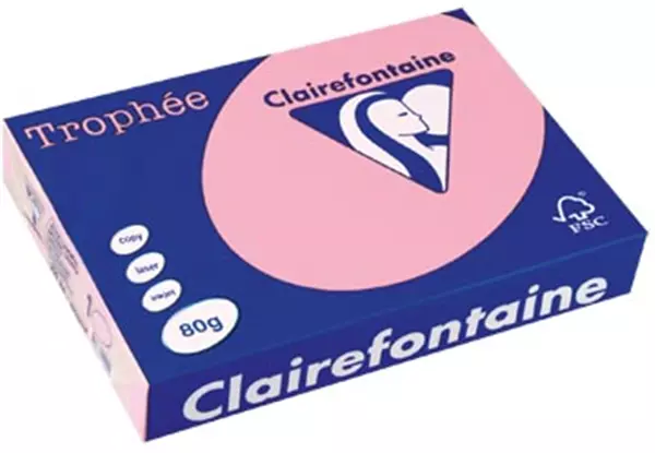 Een Clairefontaine Trophée gekleurd papier, A4, 80 g, 500 vel, roze koop je bij ShopXPress