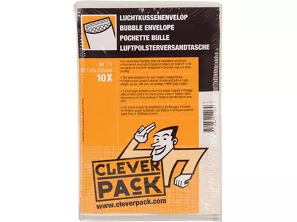 Een Cleverpack luchtkussenenveloppen, ft 100 x 165 mm, met stripsluiting, wit, pak van 10 stuks koop je bij ShopXPress