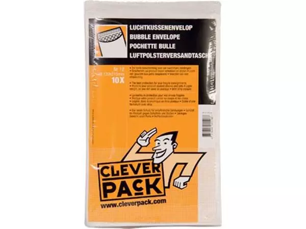 Een Cleverpack luchtkussenenveloppen, ft 120 x 215 mm, met stripsluiting, wit, pak van 10 stuks koop je bij ShopXPress