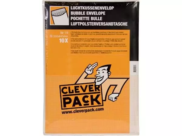 Een Cleverpack luchtkussenenveloppen, ft 300 x 445 mm, met stripsluiting, wit, pak van 10 stuks koop je bij ShopXPress