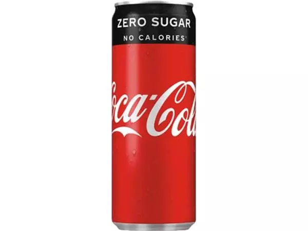 Een Coca-Cola Zero frisdrank, sleek blik van 25 cl, pak van 24 stuks koop je bij ShopXPress