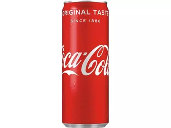 Een Coca-Cola frisdrank, sleek blik van 25 cl, pak van 24 stuks koop je bij ShopXPress