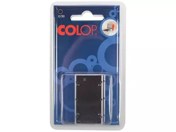 Een Colop stempelkussen zwart, voor stempel P30, P30N, 30/1, blister van 2 stuks koop je bij ShopXPress