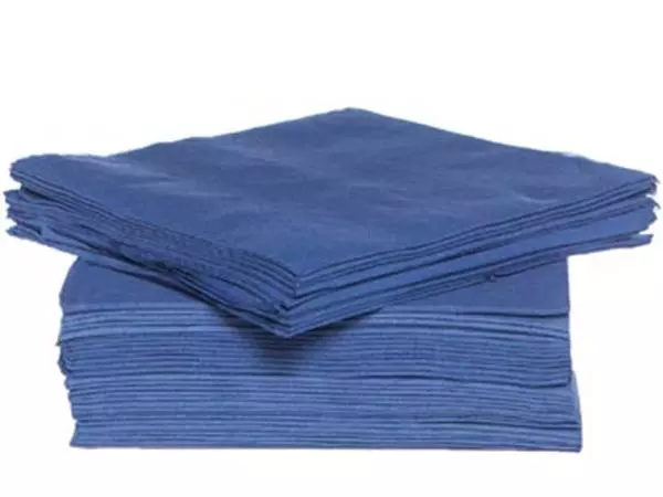 Een Cosy & Trendy servet, 38 x 38 cm, blauw, 40 stuks koop je bij ShopXPress