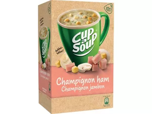 Een Cup-a-Soup champignon ham, pak van 21 zakjes koop je bij ShopXPress