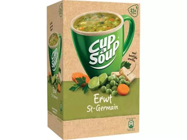 Een Cup-a-Soup erwten (St. Germain), pak van 21 zakjes koop je bij ShopXPress