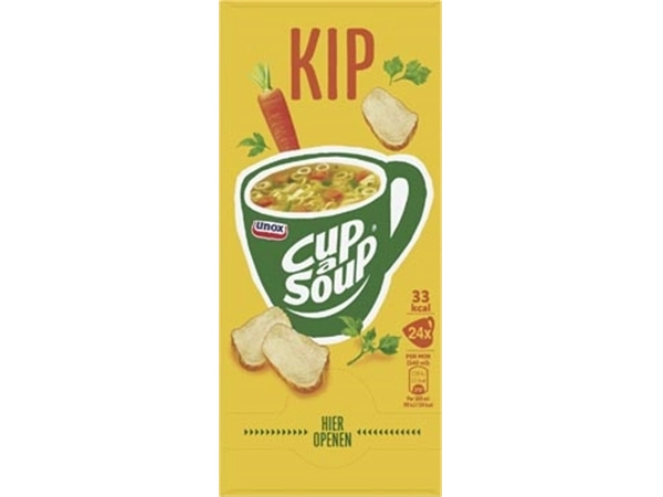 Een Cup-a-Soup kip, pak van 24 zakjes koop je bij ShopXPress