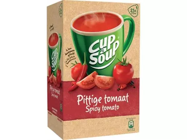 Een Cup-a-Soup spicy tomato, pak van 21 zakjes koop je bij ShopXPress