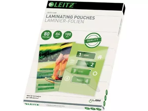Een Leitz Ilam lamineerhoes ft A4, 160 micron (2 x 80 micron), pak van 100 stuks koop je bij ShopXPress
