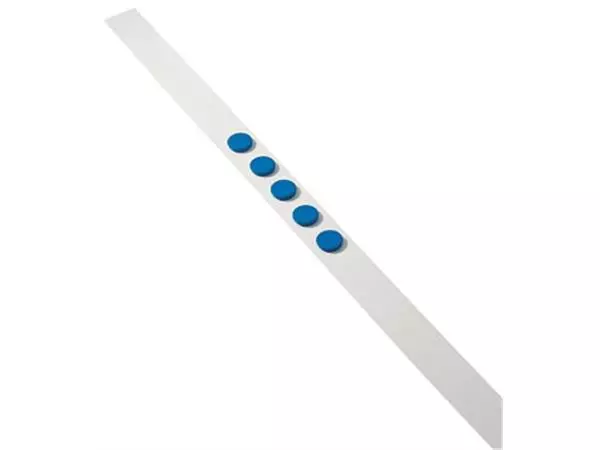 Een Dahle wandlijst lengte 1 m, met 5 blauwe magneten diameter 32 mm koop je bij ShopXPress