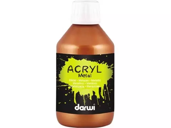 Een Darwi acrylverf Metal effect, flacon van 250 ml, brons koop je bij ShopXPress