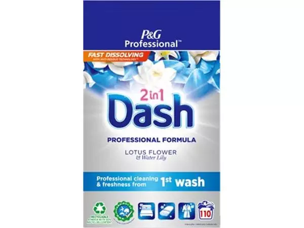 Een Dash Professional waspoeder 2-in-1 lotus en lelie, doos van 6,6 kg koop je bij ShopXPress