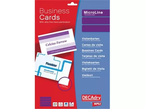 Een Decadry visitekaarten MicroLine ft 85 x 54 mm, 185 g/m², 500 kaartjes koop je bij ShopXPress