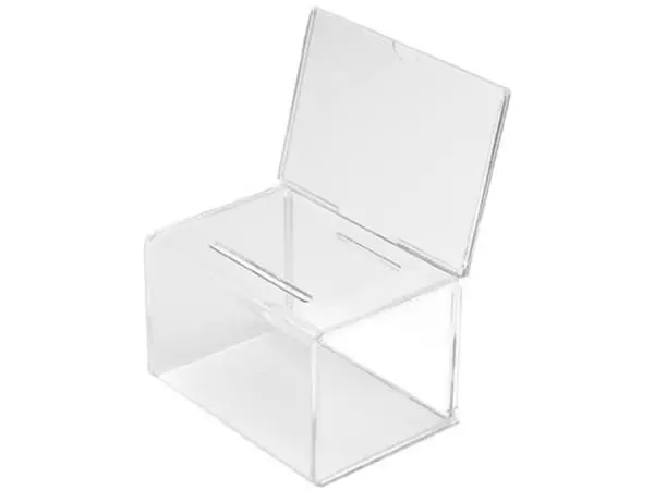 Een Deflecto ideeënbus met folderhouder, ft 20,5 x 13,5 x 16,5 cm koop je bij ShopXPress