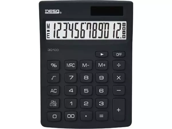 Een Desq bureaurekenmachine New Generation Compact 30100, zwart koop je bij ShopXPress