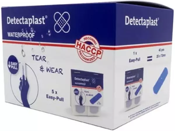 Een Detectaplast Tear & Wear Waterproof Easy-Pull, ft 25 x 72 mm, 5 x 40 stuks koop je bij ShopXPress
