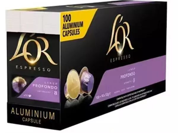 Een Douwe Egberts koffiecapsules L'Or Intensity 8, Lungo Profondo, pak van 100 capsules koop je bij ShopXPress