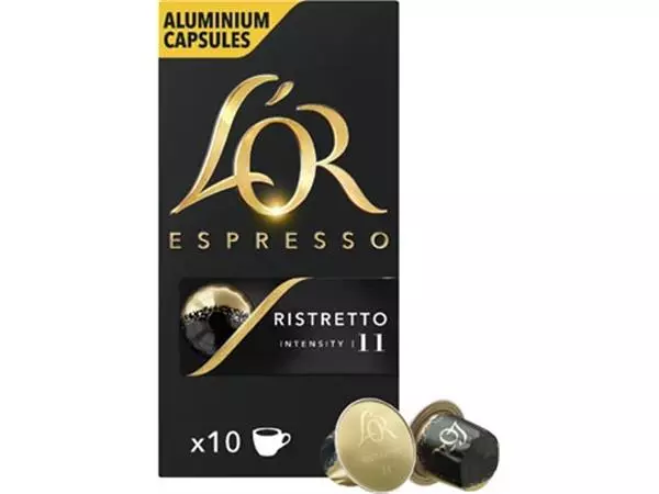 Een Douwe Egberts L'Or Intensity koffiecapsules, Ristretto, pak van 10 stuks koop je bij ShopXPress