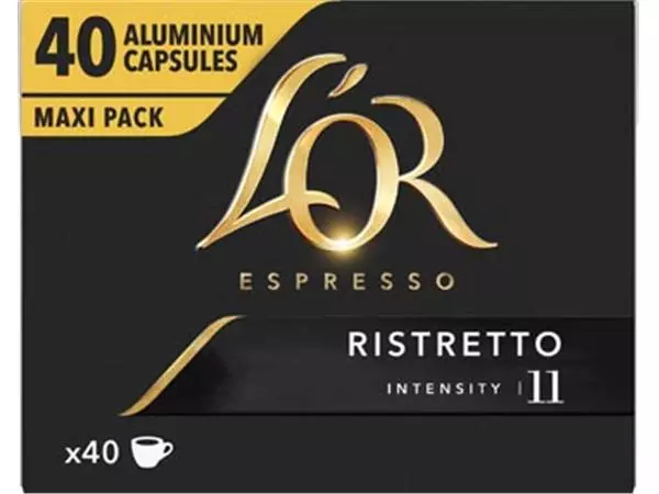 Een Douwe Egberts L'Or Intensity koffiecapsules, Ristretto, pak van 40 stuks koop je bij ShopXPress