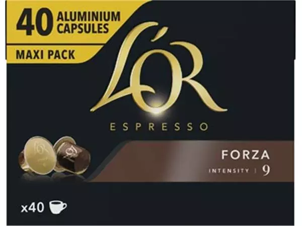 Een Douwe Egberts koffiecapsules L'Or Intensity 9, Forza, pak van 40 capsules koop je bij ShopXPress