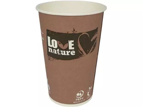 Een Drinkbeker Love Nature, uit karton, 180 ml, pak van 80 stuks koop je bij Supplierz BV