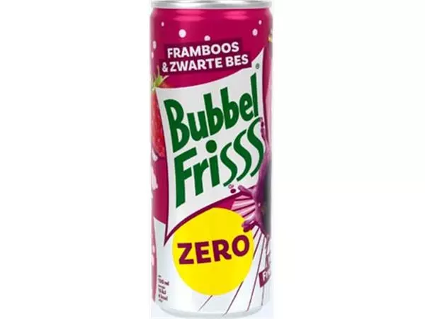 Een Dubbelfrisss Bubbelfrisss Framboos Zwarte Bes Zero 25 cl, pak van 12 stuks koop je bij ShopXPress