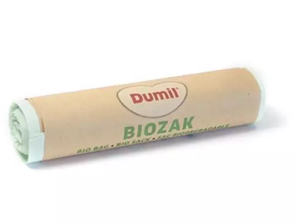 Een Dumil bio vuilniszak voor GFT, 16 micron, 20 l, rol van 8 stuks, groen koop je bij Supplierz BV