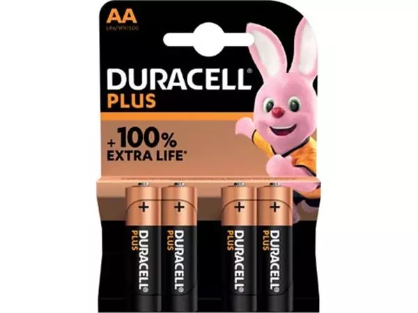 Een Duracell batterij Plus 100% AA, blister van 4 stuks koop je bij ShopXPress