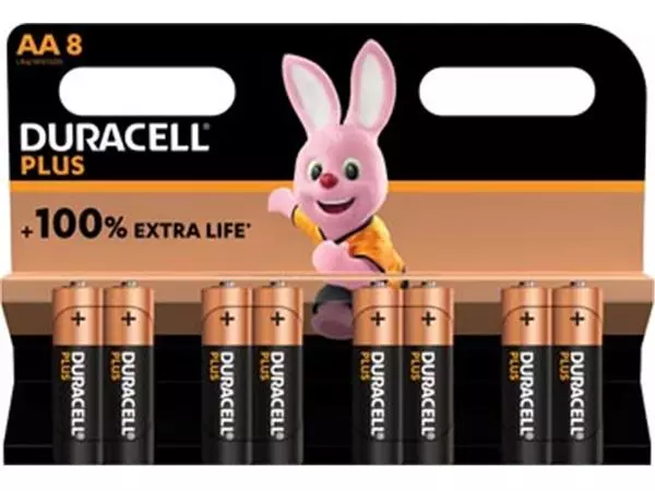 Een Duracell batterij Plus 100% AA, blister van 8 stuks koop je bij ShopXPress