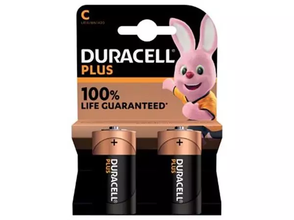 Een Duracell batterij Plus 100% C, blister van 2 stuks koop je bij ShopXPress