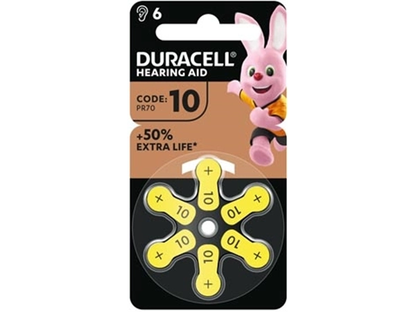 Een Duracell hoortoestelbatterijen DA10, blister van 6 stuks koop je bij Supplierz BV