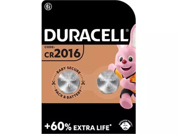 Een Duracell knoopcel Electronics CR2016, blister van 2 stuks koop je bij ShopXPress
