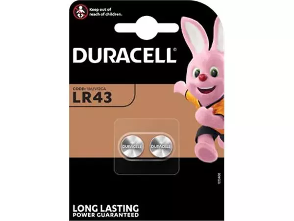 Een Duracell knoopcel Electronics LR43, blister van 2 stuks koop je bij ShopXPress
