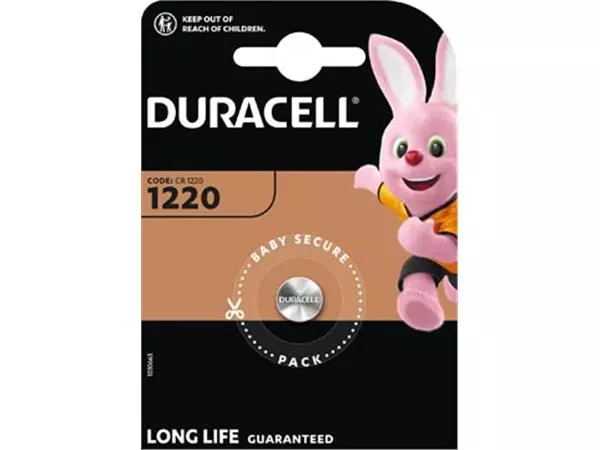 Een Duracell knoopcel Specialty Electronics CR1220, blister van 1 stuk koop je bij ShopXPress