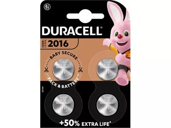 Een Duracell knoopcel Specialty Electronics CR2016, blister van 4 stuks koop je bij ShopXPress