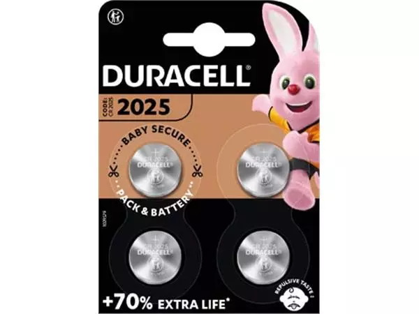 Een Duracell knoopcel Specialty Electronics CR2025, blister van 4 stuks koop je bij ShopXPress