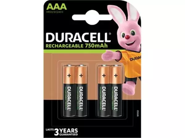 Een Duracell oplaadbare batterijen Recharge Plus AAA, blister van 4 stuks koop je bij ShopXPress