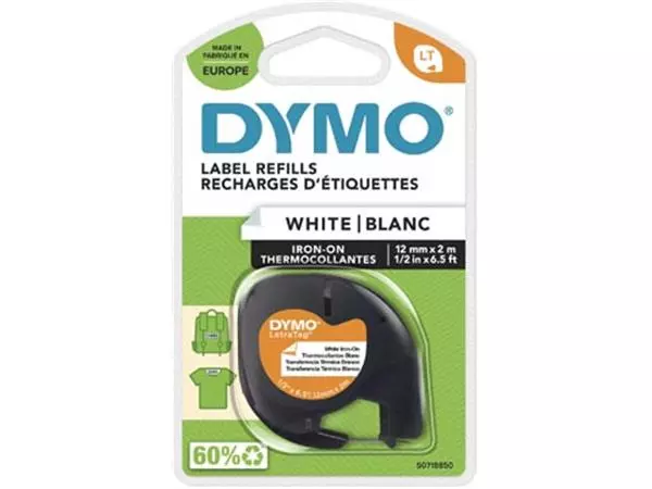 Een Dymo LetraTAG opstrijkbare tape 12 mm, wit koop je bij ShopXPress