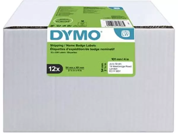 Een Dymo Value Pack: etiketten LabelWriter ft 101 x 54 mm, wit, doos van 12 x 220 etiketten koop je bij ShopXPress